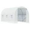 Outsunny Serre De Jardin Tunnel Surface Sol 9 M² 4,5L X 2l X 2H M Châssis Tubulaire Renforcé 18 Mm 6 Fenêtres Blanc - Blanc -France Serre de jardin Soldes 2022 18679912 1