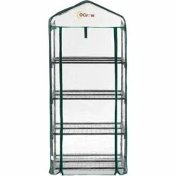 OGROW Mini Serre De Balcon Terrasse Jardin | Tente Abri Portable Extérieure | 4 Étagères | 68,6 x 48,3 x 157,5 Cm