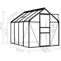 VidaXL Serre Anthracite Aluminium 4,75 M² - Anthracite 11 VidaXL Serre Anthracite Aluminium 4,75 M² - Anthracite -France Serre de jardin Soldes 2022 18800267 5