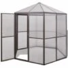 VidaXL Serre En Aluminium 240 X 211 X 232 Cm - Brun -France Serre de jardin Soldes 2022 18801258 1