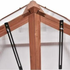 COSTWAY Mini Serre De Jardin En Bois Et Polycarbonate Avec Châssis Double Toit Amovible Pour Balcon/Jardin/Court Intérieur 90 X 83 X -France Serre de jardin Soldes 2022 19232788 3