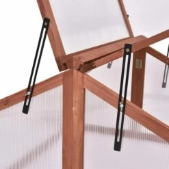 COSTWAY Mini Serre De Jardin En Bois Et Polycarbonate Avec Châssis Double Toit Amovible Pour Balcon/Jardin/Court Intérieur 90 X 83 X -France Serre de jardin Soldes 2022 19232788 4