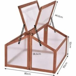 COSTWAY Mini Serre De Jardin En Bois Et Polycarbonate Avec Châssis Double Toit Amovible Pour Balcon/Jardin/Court Intérieur 90 X 83 X -France Serre de jardin Soldes 2022 19232788 5