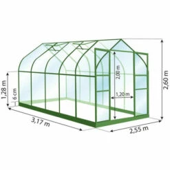 ATOUT LOISIR Serre En Verre Trempé Aloé Diana - 8.10 M² -France Serre de jardin Soldes 2022 20251776 3