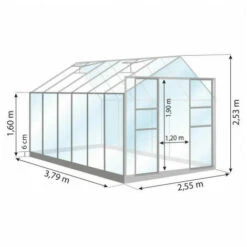 ATOUT LOISIR Serre En Verre Trempé Uranus - 9.70 M², Couleur Aluminium - Aluminium -France Serre de jardin Soldes 2022 20251924 4