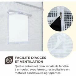 Waldbeck Plant Palace X2 Serre 200 X 220 X 100cm - Tube D'acier Film PVC Mesh -France Serre de jardin Soldes 2022 22845289 4