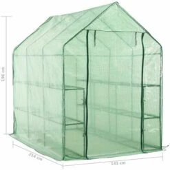 ASUPERMALL Serre De Plain-pied Avec 12 Etageres Acier 143x214x196 Cm 10 ASUPERMALL Serre De Plain-pied Avec 12 Etageres Acier 143x214x196 Cm -France Serre de jardin Soldes 2022 23187664 4
