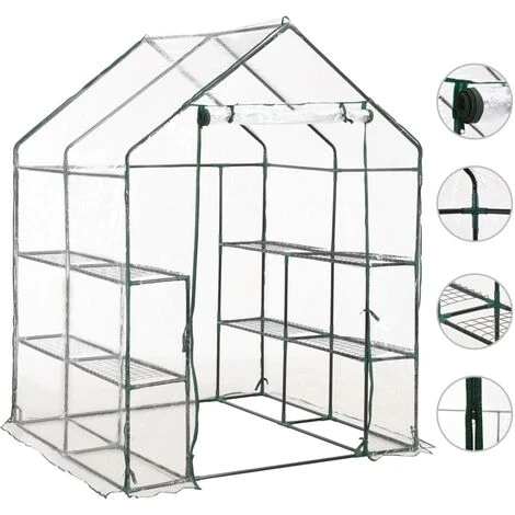 ASUPERMALL Serre Avec 8 Etageres 143x143x195 Cm 5 ASUPERMALL Serre Avec 8 Etageres 143x143x195 Cm – Image 3