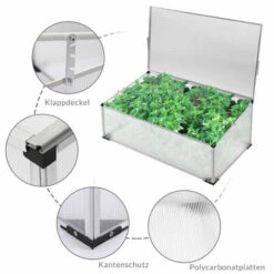 GARDEBRUK Mini-serre De Jardin Serre à Tomates Aluminium Inoxydable Polycarbonate 4 Mm 100x60cm -France Serre de jardin Soldes 2022 23253134 2