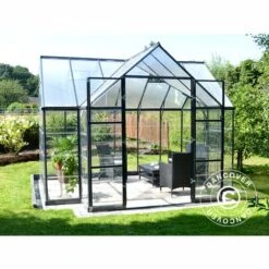 DANCOVER Kiosque De Jardin En Polycarbonate VICTORY, 10,41m², 3,66x3,05x2,69m, Gris - Gris