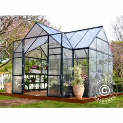 DANCOVER Kiosque De Jardin En Polycarbonate VICTORY, 10,41m², 3,66x3,05x2,69m, Gris - Gris -France Serre de jardin Soldes 2022 23629419 4