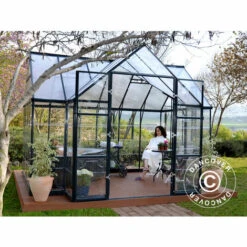 DANCOVER Kiosque De Jardin En Polycarbonate VICTORY, 10,41m², 3,66x3,05x2,69m, Gris - Gris -France Serre de jardin Soldes 2022 23629419 5