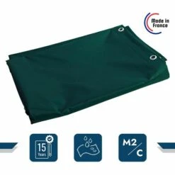 TECPLAST Bâche Tunnel Agricole 2x3 M Ignifugée M2 680TU2 Verte - Qualité 15 Ans - Bâche étanche Anti-Chaleur - Made In France - Verte -France Serre de jardin Soldes 2022 23711512 2