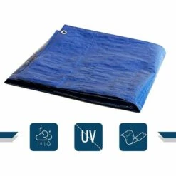 TECPLAST Bâche De Protection Agricole 150 G/m² - 5 X 8 M - Serre Tunnel - Bâches étanches - Bache Imperméable - Bicolore : Verte Et Bleue -France Serre de jardin Soldes 2022 23711653 2