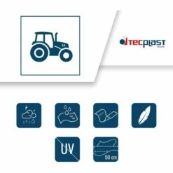 TECPLAST Bâche De Protection Agricole 150 G/m² - 8 X 12 M - Serre Tunnel - Bâches étanches - Bache Imperméable - Bicolore : Verte Et Bleue -France Serre de jardin Soldes 2022 23711655 3