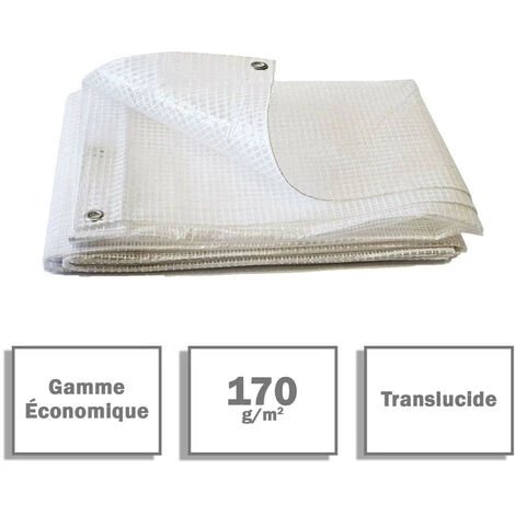 TECPLAST Bâche De Protection Agricole 170 G/m² - 4 X 6 M - Transparente - Petite Serre De Jardin - Bache Imperméable - Transparente Armée 4 TECPLAST Bâche De Protection Agricole 170 G/m² - 4 X 6 M - Transparente - Petite Serre De Jardin - Bache Imperméable - Transparente Armée – Image 2