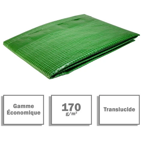 TECPLAST Bâche De Protection Agricole 170 G/m² - 2 X 3 M - Verte - Serre Tunnel - Petite Serre De Jardin - Bache Imperméable - Transparente Armée 4 TECPLAST Bâche De Protection Agricole 170 G/m² - 2 X 3 M - Verte - Serre Tunnel - Petite Serre De Jardin - Bache Imperméable - Transparente Armée – Image 2