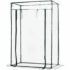 Outsunny Serre De Jardin Serre à Tomates 1L X 0,5l X 1,5H M Porte Zippée Déroulante Acier Thermolaqué PVC Haute Densité 140 G/m² Anti-UV - Transparent -France Serre de jardin Soldes 2022 25006879 1