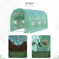 Outsunny Serre De Jardin Tunnel 8 M² 4L X 2l X 1,9H M Acier Galvanisé Renforcé Diamètre 2,4 Cm + PE Haute Densité Fenêtres Porte Vert 10 Outsunny Serre De Jardin Tunnel 8 M² 4L X 2l X 1,9H M Acier Galvanisé Renforcé Diamètre 2,4 Cm + PE Haute Densité Fenêtres Porte Vert -France Serre de jardin Soldes 2022 25009052 4