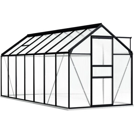 ASUPERMALL Serre Avec Cadre De Base Anthracite Aluminium 8,17 M² 3 ASUPERMALL Serre Avec Cadre De Base Anthracite Aluminium 8,17 M²