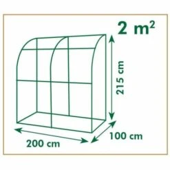 TRUE DEAL Nature Serre Tunnel 200x100x215 Cm -France Serre de jardin Soldes 2022 26309058 4