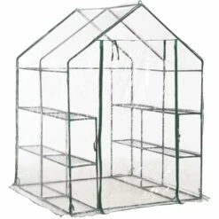TRUE DEAL Serre Avec 8 étagères 143x143x195 Cm -France Serre de jardin Soldes 2022 26662691 3