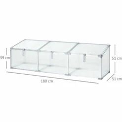 Outsunny Mini Serre De Jardin Serre à Tomates 181L X 51l X 51H Cm 3 Pannneaux Toits Ouvrables Alu. Polycarbonate - Transparent -France Serre de jardin Soldes 2022 27323423 3