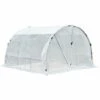 Outsunny Serre De Jardin Tunnel Surface Sol 9 M² 3L X 3l X 2H M Châssis Tubulaire Renforcé 25 Mm Double Porte Avec Poignées Blanc - Blanc -France Serre de jardin Soldes 2022 27361179 1
