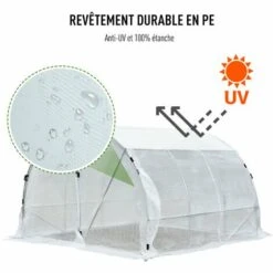 Outsunny Serre De Jardin Tunnel Surface Sol 9 M² 3L X 3l X 2H M Châssis Tubulaire Renforcé 25 Mm Double Porte Avec Poignées Blanc - Blanc 10 Outsunny Serre De Jardin Tunnel Surface Sol 9 M² 3L X 3l X 2H M Châssis Tubulaire Renforcé 25 Mm Double Porte Avec Poignées Blanc - Blanc -France Serre de jardin Soldes 2022 27361179 4