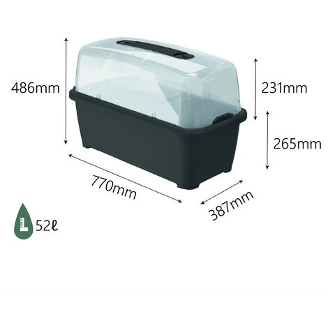PROSPERPLAST Jardinière Serre 52 Litres 77 X 38 X 82 Cm Anthracite - Anthracite 5 PROSPERPLAST Jardinière Serre 52 Litres 77 X 38 X 82 Cm Anthracite - Anthracite – Image 3