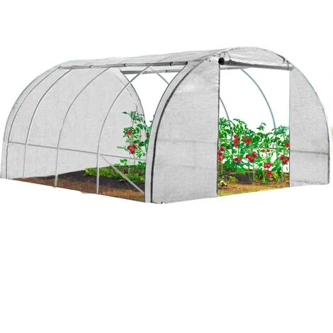 IDMARKET Serre Tunnel De Jardin 4 Saisons 12m² Blanche Gamme Maraîchère ZEBRA 4x3M - Blanc 4 IDMARKET Serre Tunnel De Jardin 4 Saisons 12m² Blanche Gamme Maraîchère ZEBRA 4x3M - Blanc – Image 2