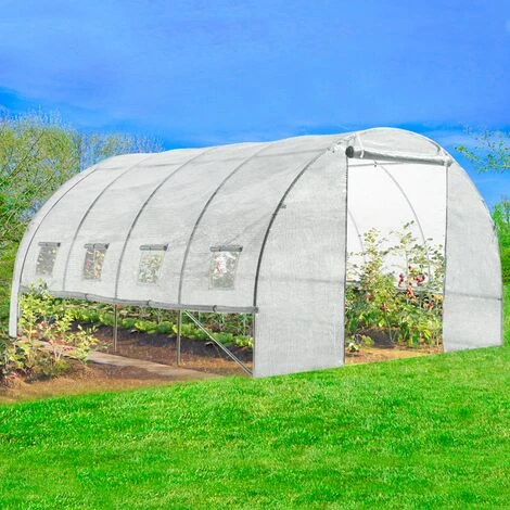 IDMARKET Serre Tunnel De Jardin 4 Saisons 12m² Blanche Gamme Maraîchère ZEBRA 4x3M - Blanc 5 IDMARKET Serre Tunnel De Jardin 4 Saisons 12m² Blanche Gamme Maraîchère ZEBRA 4x3M - Blanc – Image 3