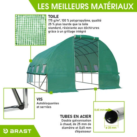Serre De Jardin 12m² (3x4) Extrêmement Stable Parois Enroulables Croissance Optimale Des Plants, Aération Optimale, Montage Rapide - Serre De Jardin Tunnel 12 M² De BRAST 5 Serre De Jardin 12m² (3x4) Extrêmement Stable Parois Enroulables Croissance Optimale Des Plants, Aération Optimale, Montage Rapide - Serre De Jardin Tunnel 12 M² De BRAST – Image 3