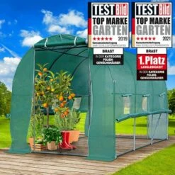 Serre De Jardin Tunnel 6m² (3x2) Extrêmement Stable Parois Enroulables Croissance Optimale Des Plants, Aération Optimale, Montage Rapide - Serre De Jardin 6 M² De BRAST
