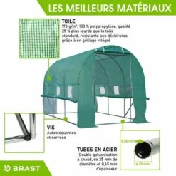 Serre De Jardin Tunnel 6m² (3x2) Extrêmement Stable Parois Enroulables Croissance Optimale Des Plants, Aération Optimale, Montage Rapide - Serre De Jardin 6 M² De BRAST -France Serre de jardin Soldes 2022 28361087 3