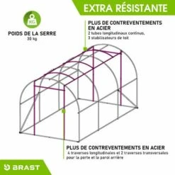 Serre De Jardin Tunnel 6m² (3x2) Extrêmement Stable Parois Enroulables Croissance Optimale Des Plants, Aération Optimale, Montage Rapide - Serre De Jardin 6 M² De BRAST -France Serre de jardin Soldes 2022 28361087 4