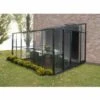 LA MAISON DU JARDIN Serre / Véranda Adossée 126 - 7,3 M² Verre Trempé 4 Mm. Aluminium Laqué Vert - Sans Base - Porte à Gauche -France Serre de jardin Soldes 2022 28588322 1