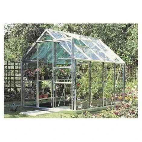 LA MAISON DU JARDIN Serre En Verre Trempé 4 Mm - 86 - 4,7 M² - Laqué Aluminium Naturel - Sans Base 3 LA MAISON DU JARDIN Serre En Verre Trempé 4 Mm - 86 - 4,7 M² - Laqué Aluminium Naturel - Sans Base