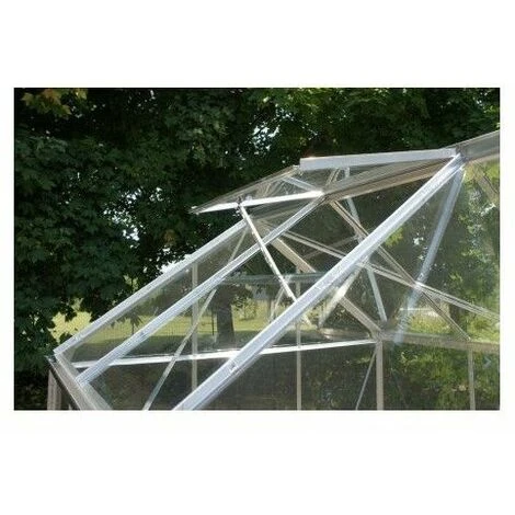 LA MAISON DU JARDIN Serre En Verre Trempé 4 Mm - 86 - 4,7 M² - Laqué Aluminium Naturel - Sans Base 4 LA MAISON DU JARDIN Serre En Verre Trempé 4 Mm - 86 - 4,7 M² - Laqué Aluminium Naturel - Sans Base – Image 2