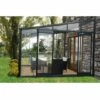 LA MAISON DU JARDIN Serre En Verre Trempé 4 Mm Adossée Modèle 126 + Base - 7,2 M² -alu Peint Vert -France Serre de jardin Soldes 2022 28589227 1