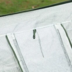 Outsunny Mini Serre Pop-up De Jardin - Serre à Tomates - 4 Fenêtres + 4 Portes Zippées Enroulable - Dim. 2,4L X 1,2l X 0,75H M - Sac Transport Inclus - PE Blanc Vert - Blanc -France Serre de jardin Soldes 2022 28623820 5