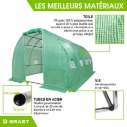 Serre De Jardin Tunnel 12m2 (3x4), Extrêment Stable, Croissance Optimale Des Plants, Aération Optimale, Montage Rapide - Serre De Jardin 12 M² De BRAST -France Serre de jardin Soldes 2022 28740457 3