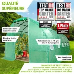 Serre De Jardin Tunnel 18m² (3x6), Extrêment Stable, Croissance Optimale Des Plants, Aération Optimale, Montage Rapide - Serre De Jardin 18 M² De BRAST -France Serre de jardin Soldes 2022 28740463 2