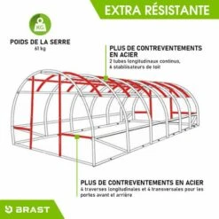 Serre De Jardin Tunnel 18m² (3x6), Extrêment Stable, Croissance Optimale Des Plants, Aération Optimale, Montage Rapide - Serre De Jardin 18 M² De BRAST -France Serre de jardin Soldes 2022 28740463 4