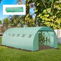 Outsunny Bâche De Rechange Serre Tunnel 18 M², Bâche Dim. 6L X 3l X 2H M PE Anti-UV Imperméable 12 Fenêtres + Porte Enroulable Zippée Vert - Vert -France Serre de jardin Soldes 2022 28909916 2