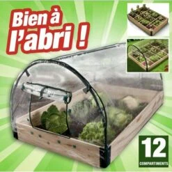 OUTIROR Carré Potager Mini-serre De Jardin Avec Châssis Et Couverture De Protection