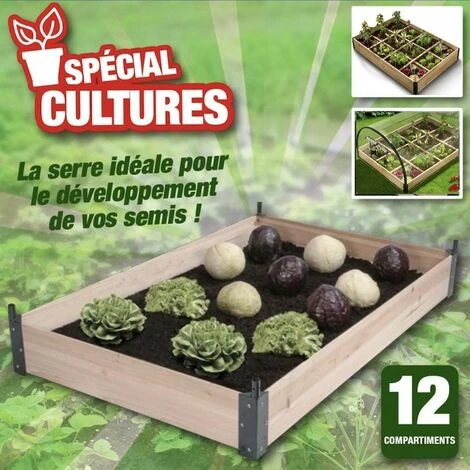OUTIROR Carré Potager Mini-serre De Jardin Avec Châssis Et Couverture De Protection 4 OUTIROR Carré Potager Mini-serre De Jardin Avec Châssis Et Couverture De Protection – Image 2