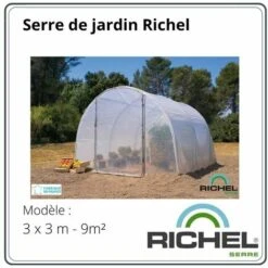 RICHEL Serre 3x3m (9m2) Pied Droit - 1 Porte Centrale Battante 8 RICHEL Serre 3x3m (9m2) Pied Droit - 1 Porte Centrale Battante -France Serre de jardin Soldes 2022 28991717 2