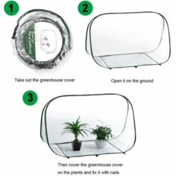 MALLOMNE Mini Serre Pop-up Plante Hivernale Tente De Protection Hivernale Serre 90x52x62cm -France Serre de jardin Soldes 2022 30077237 5
