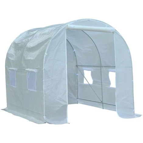 Outsunny Serre De Jardin Tunnel Surface Sol 5 M² 2,5L X 2l X 2H M Châssis Tubulaire Renforcé 18 Mm 4 Fenêtres Blanc 3 Outsunny Serre De Jardin Tunnel Surface Sol 5 M² 2,5L X 2l X 2H M Châssis Tubulaire Renforcé 18 Mm 4 Fenêtres Blanc